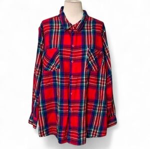 Terra & Sky Red Plaid Button Down Shirt